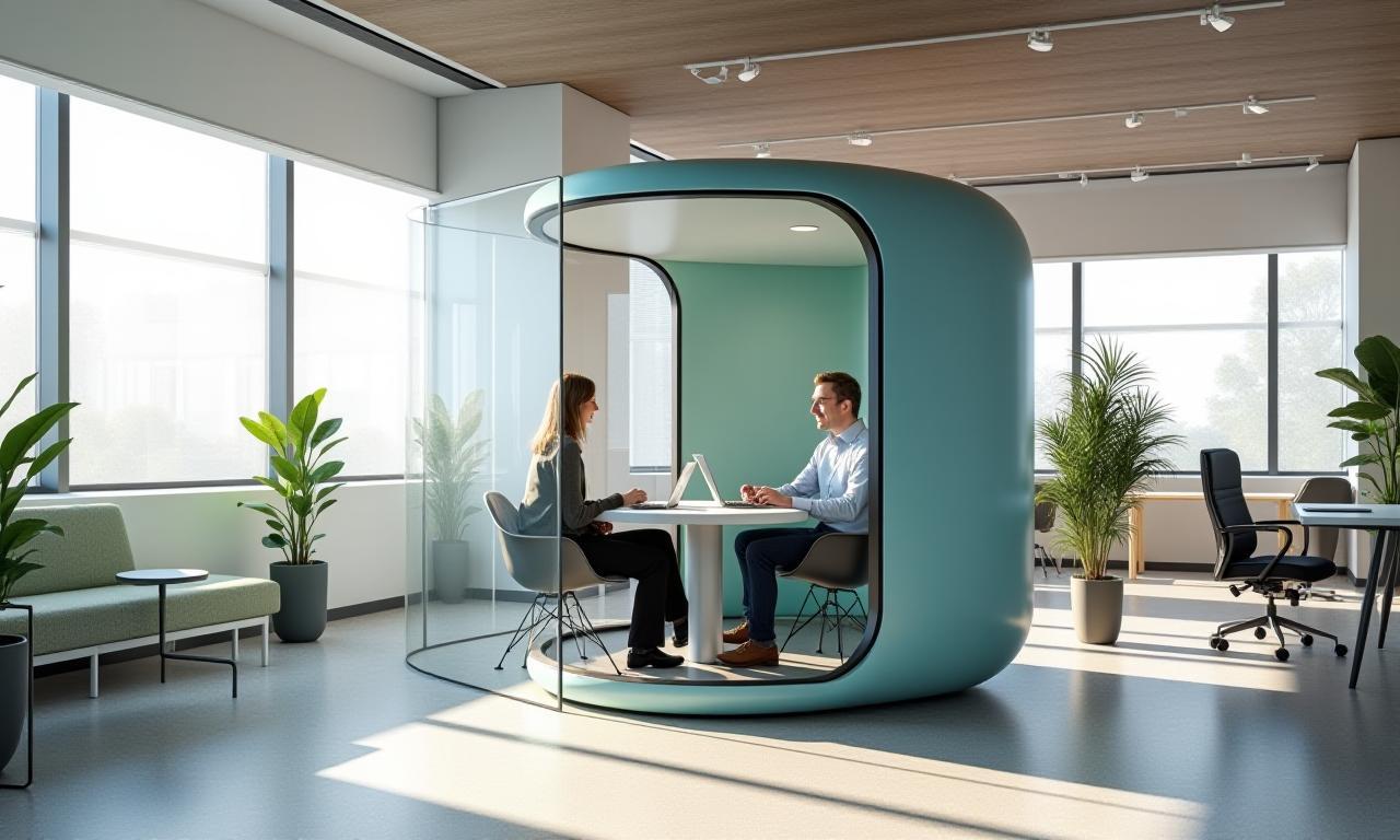Modern open office with a SoundSpace pod